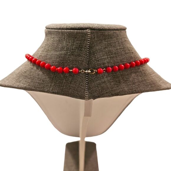 Vintage Single Strand Red Bead Necklace - Picture 2 of 7